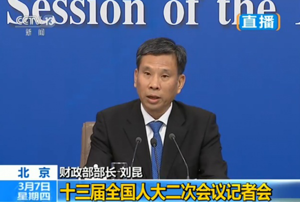 中国财政部长刘昆