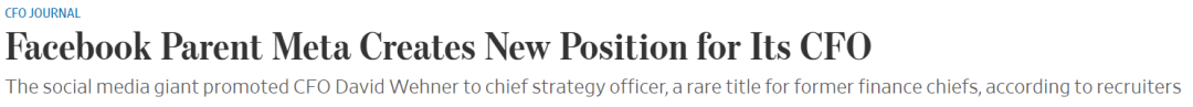 Meta creats new position for its CFO