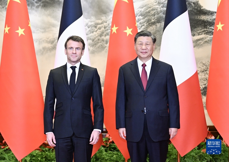 国家主席习近平在北京人民大会堂同来华进行国事访问的法国总统马克龙举行会谈 ...